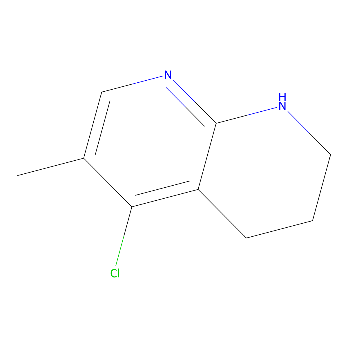 5-Chloro-6-methyl-1,2,3,4-tetrahydro-1,8-naphthyridine molecular structure, CAS 3017251-90-7
