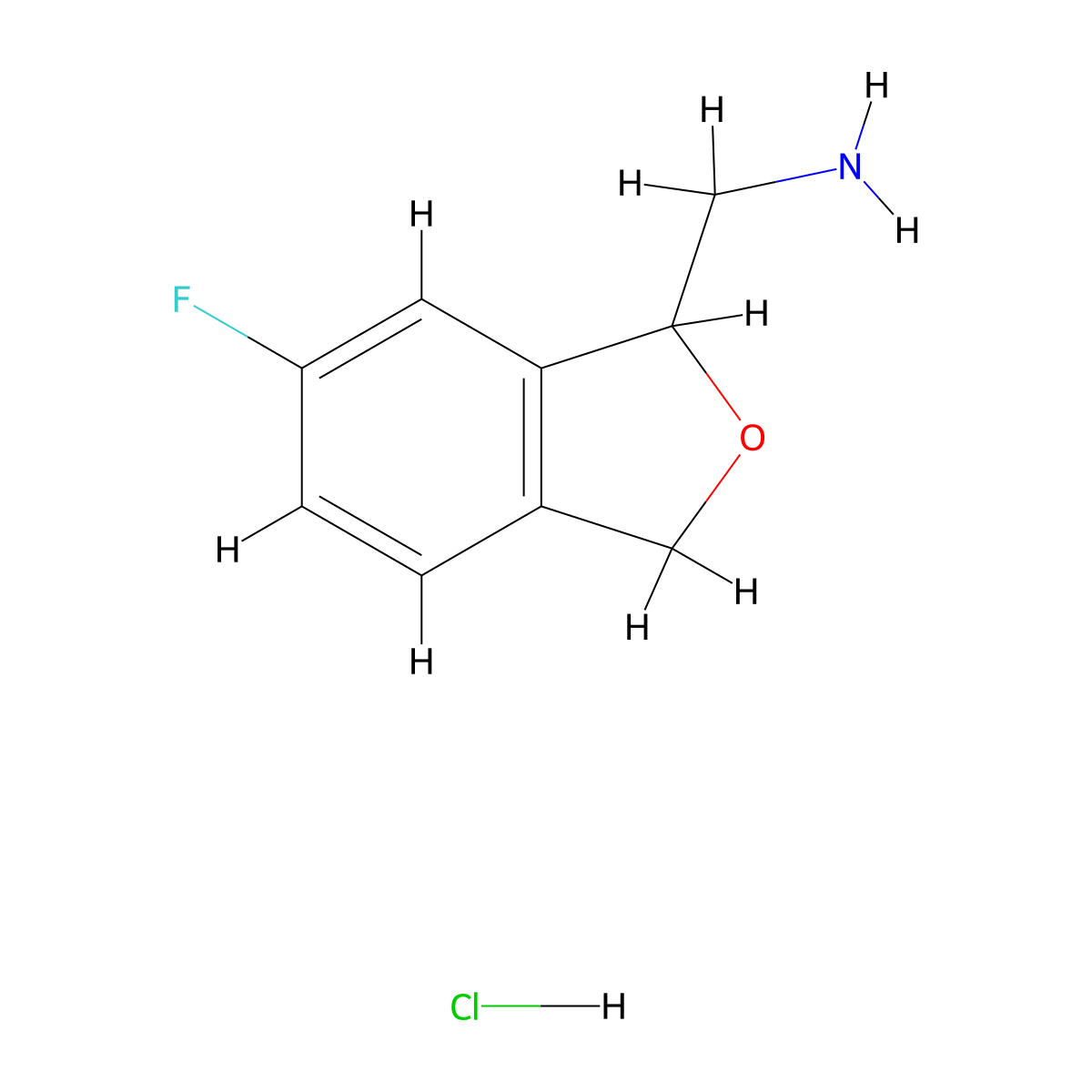 1-(6-Fluoro-1,3-dihydro-2-benzofuran-1-yl)methanamine hydrochloride molecular structure, CAS 3017251-94-1