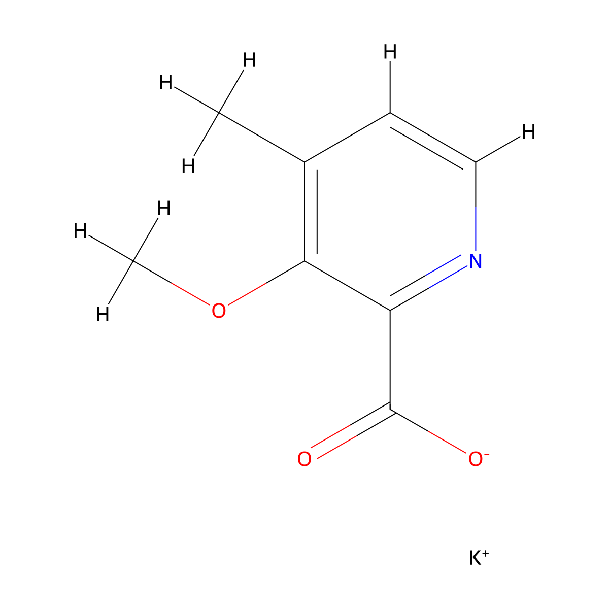 Potassium 3-methoxy-4-methylpyridine-2-carboxylate molecular structure, CAS 3017251-97-4