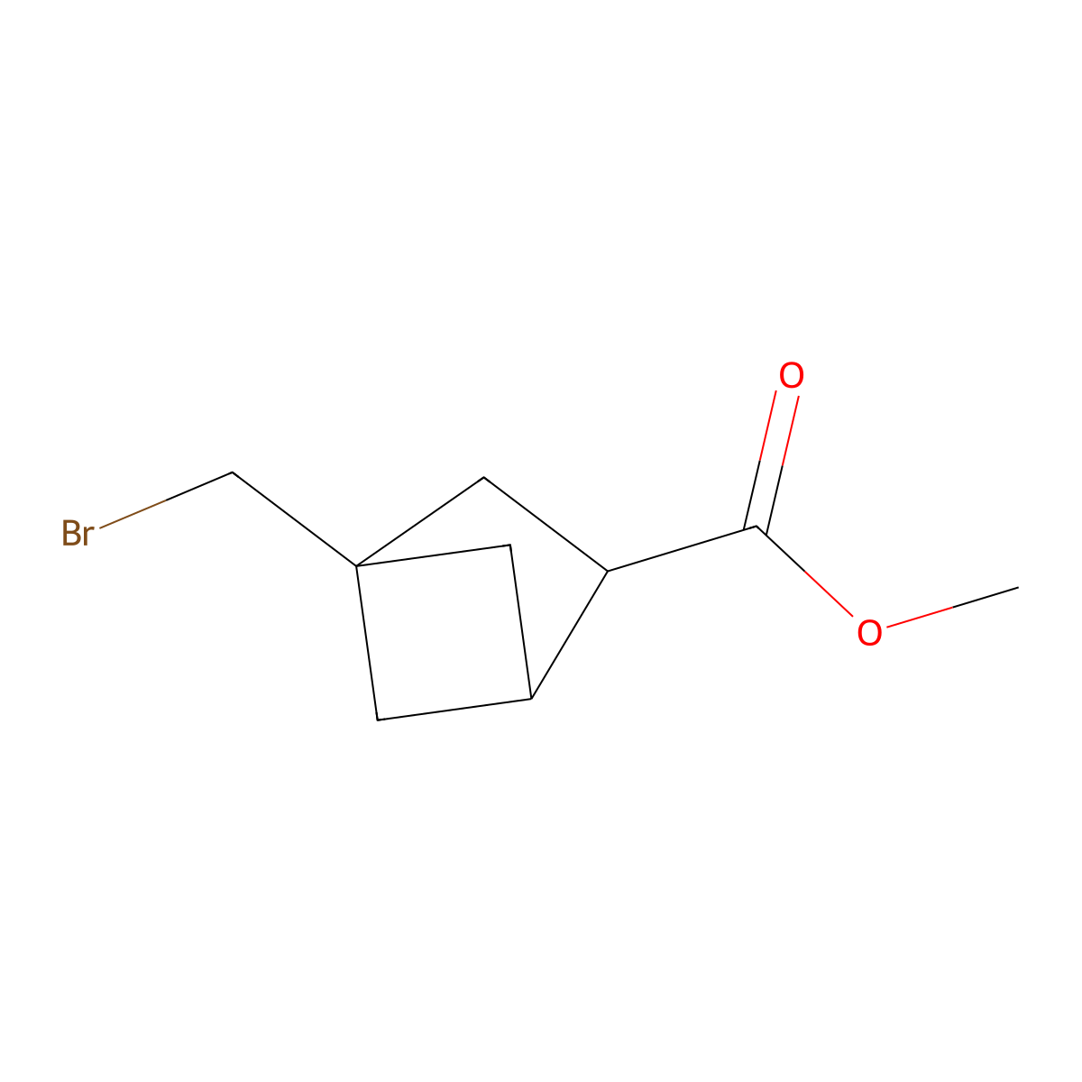 Methyl 4-(bromomethyl)bicyclo[2.1.1]hexane-2-carboxylate molecular structure, CAS 3017252-01-3