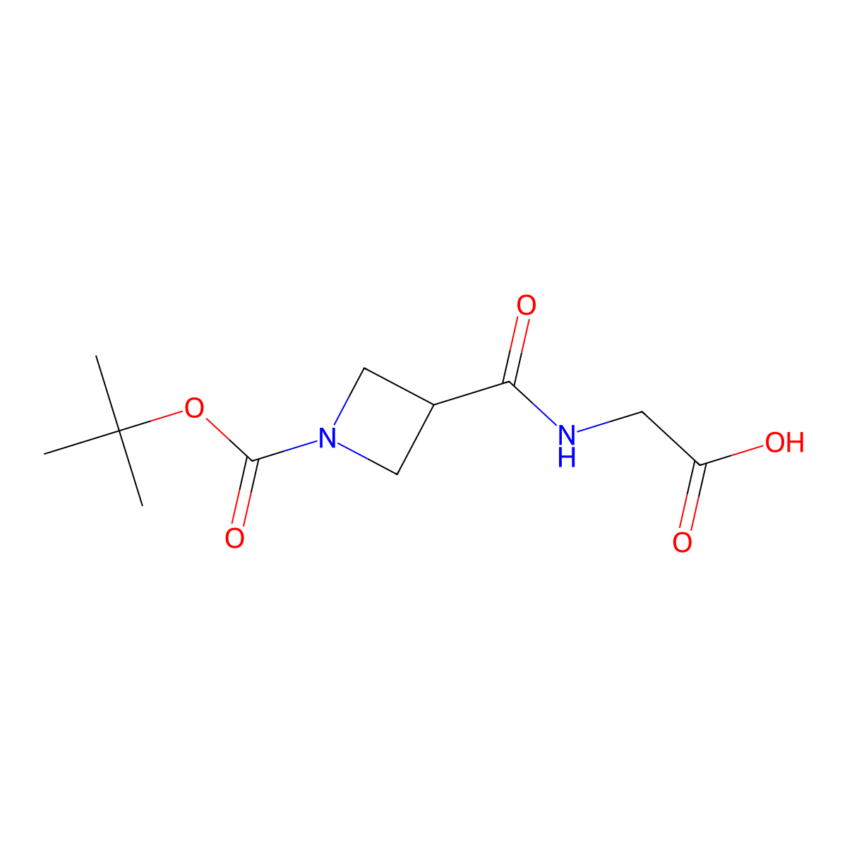 2-({1-[(Tert-butoxy)carbonyl]azetidin-3-yl}formamido)acetic acid molecular structure, CAS 3017252-06-8