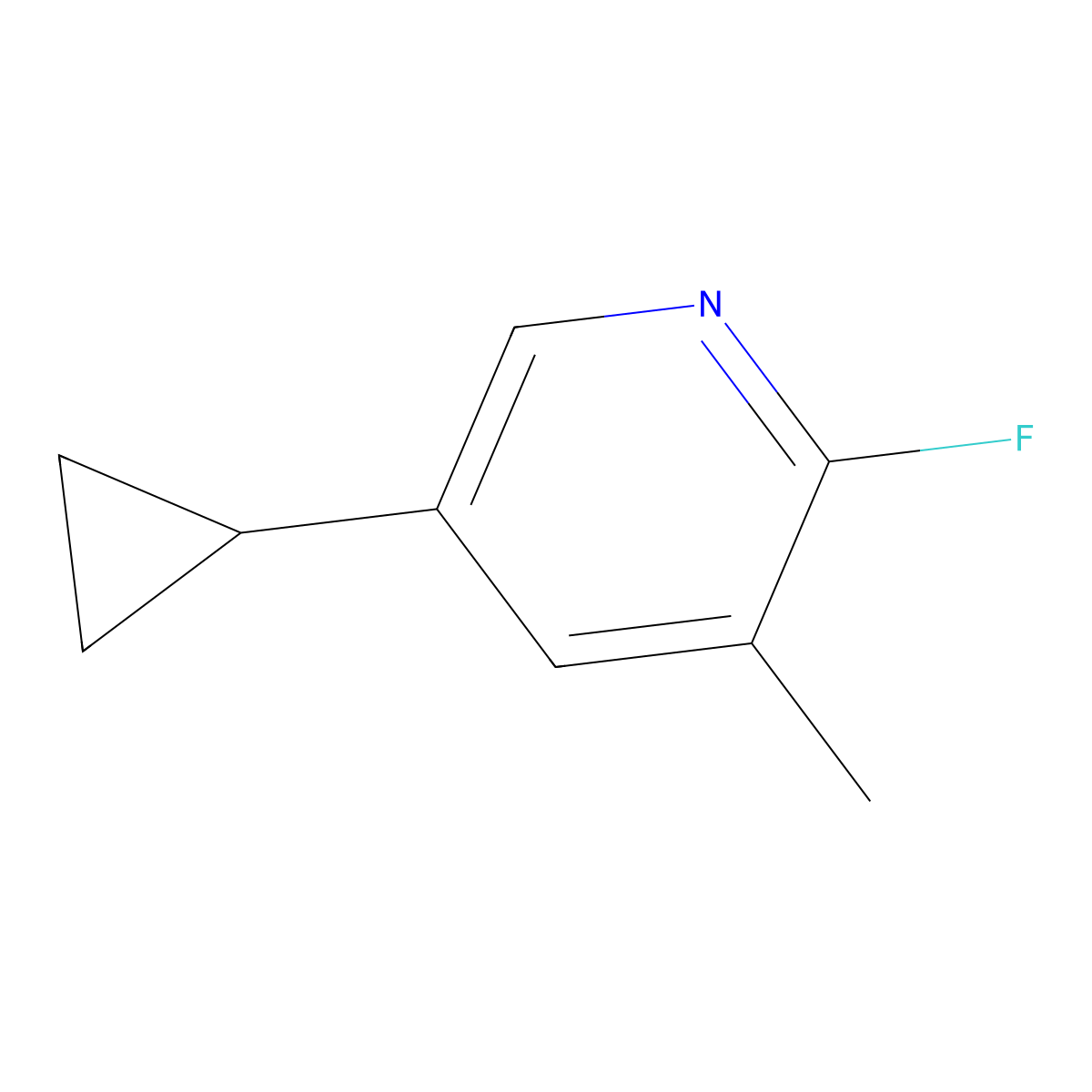 5-Cyclopropyl-2-fluoro-3-methylpyridine molecular structure, CAS 3017252-09-1