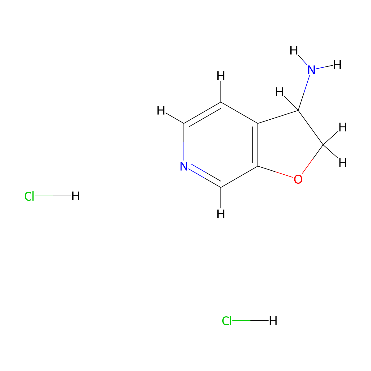 2H,3H-furo[2,3-c]pyridin-3-amine dihydrochloride molecular structure, CAS 3017252-20-6