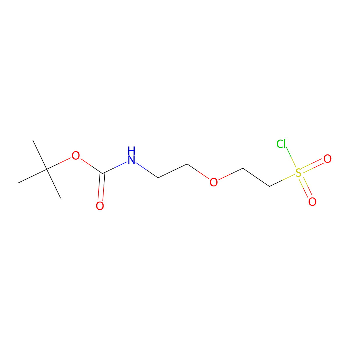 tert-butyl N-{2-[2-(chlorosulfonyl)ethoxy]ethyl}carbamate molecular structure, CAS 3017252-24-0
