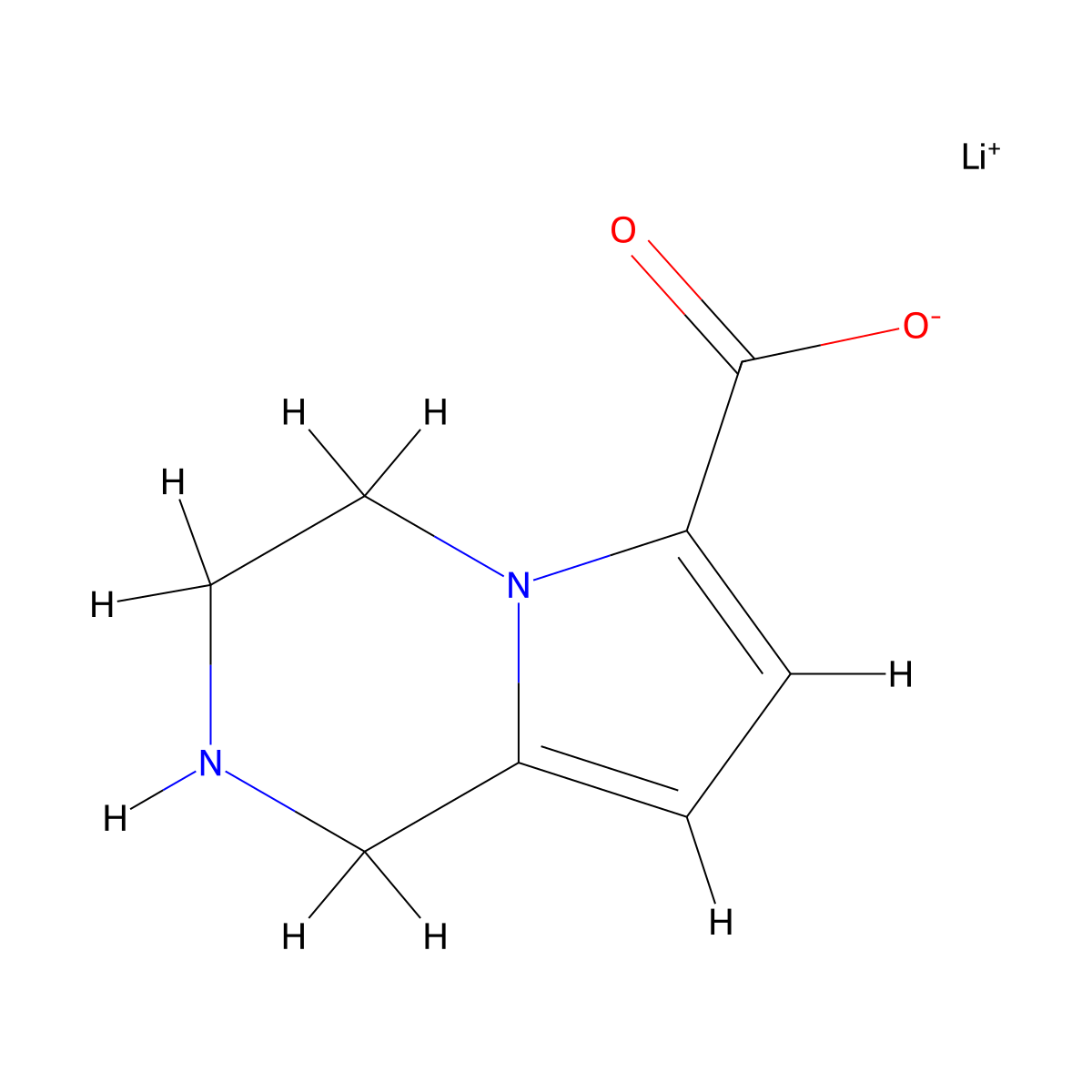 lithium(1+) 1H,2H,3H,4H-pyrrolo[1,2-a]pyrazine-6-carboxylate molecular structure, CAS 3017252-25-1