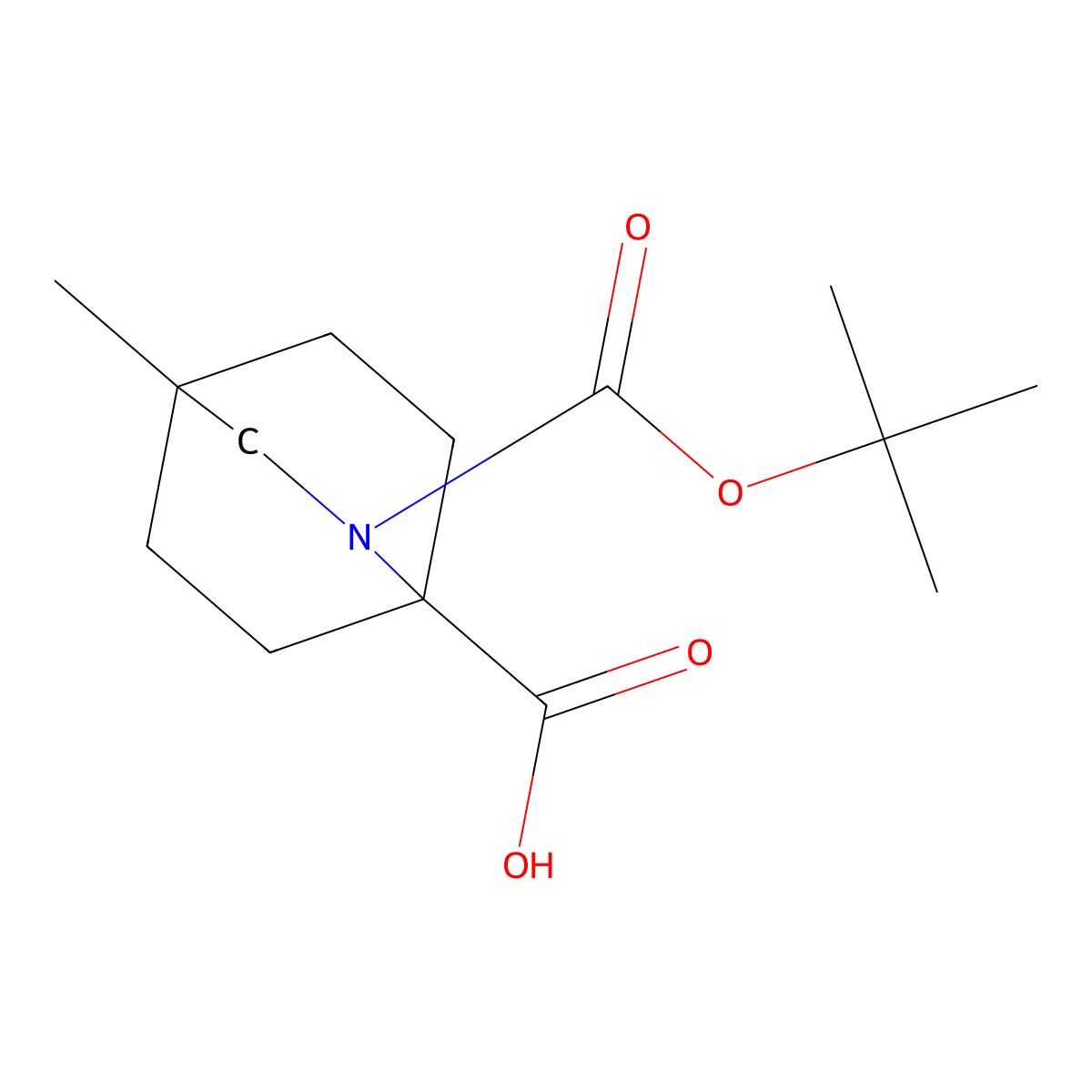 2-(tert-Butoxycarbonyl)-4-methyl-2-azabicyclo[2.2.2]octane-1-carboxylic acid molecular structure, CAS 3017252-26-2