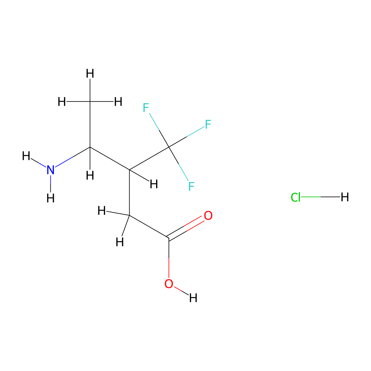 4-Amino-3-(trifluoromethyl)pentanoic acid hydrochloride molecular structure, CAS 3017252-29-5