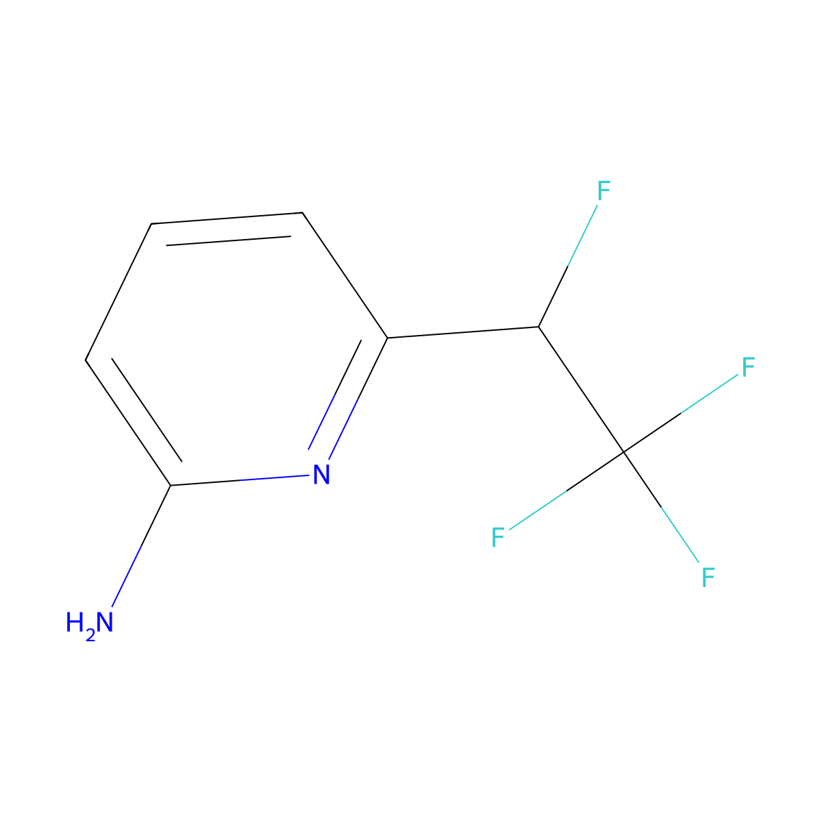 6-(1,2,2,2-Tetrafluoroethyl)pyridin-2-amine molecular structure, CAS 3017252-32-0