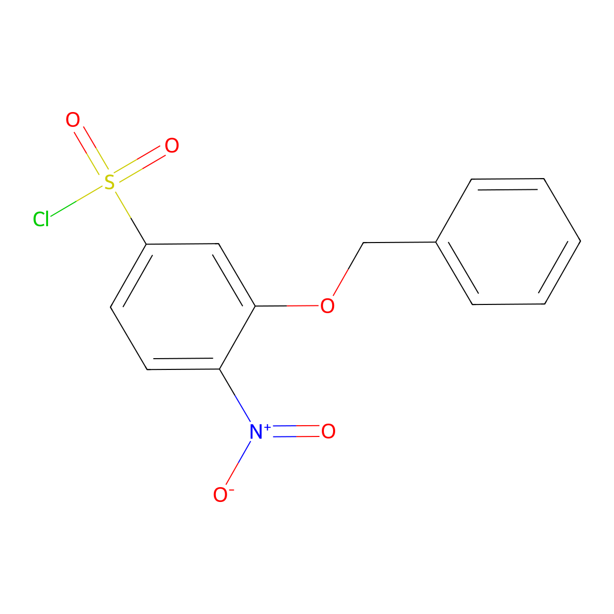3-(Benzyloxy)-4-nitrobenzene-1-sulfonyl chloride molecular structure, CAS 3017252-37-5
