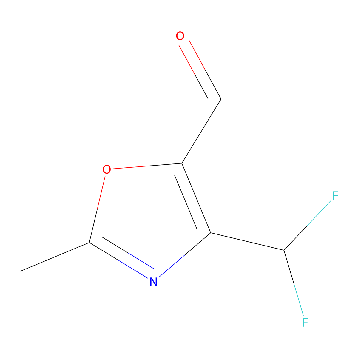 4-(Difluoromethyl)-2-methyl-1,3-oxazole-5-carbaldehyde molecular structure, CAS 3017256-79-7