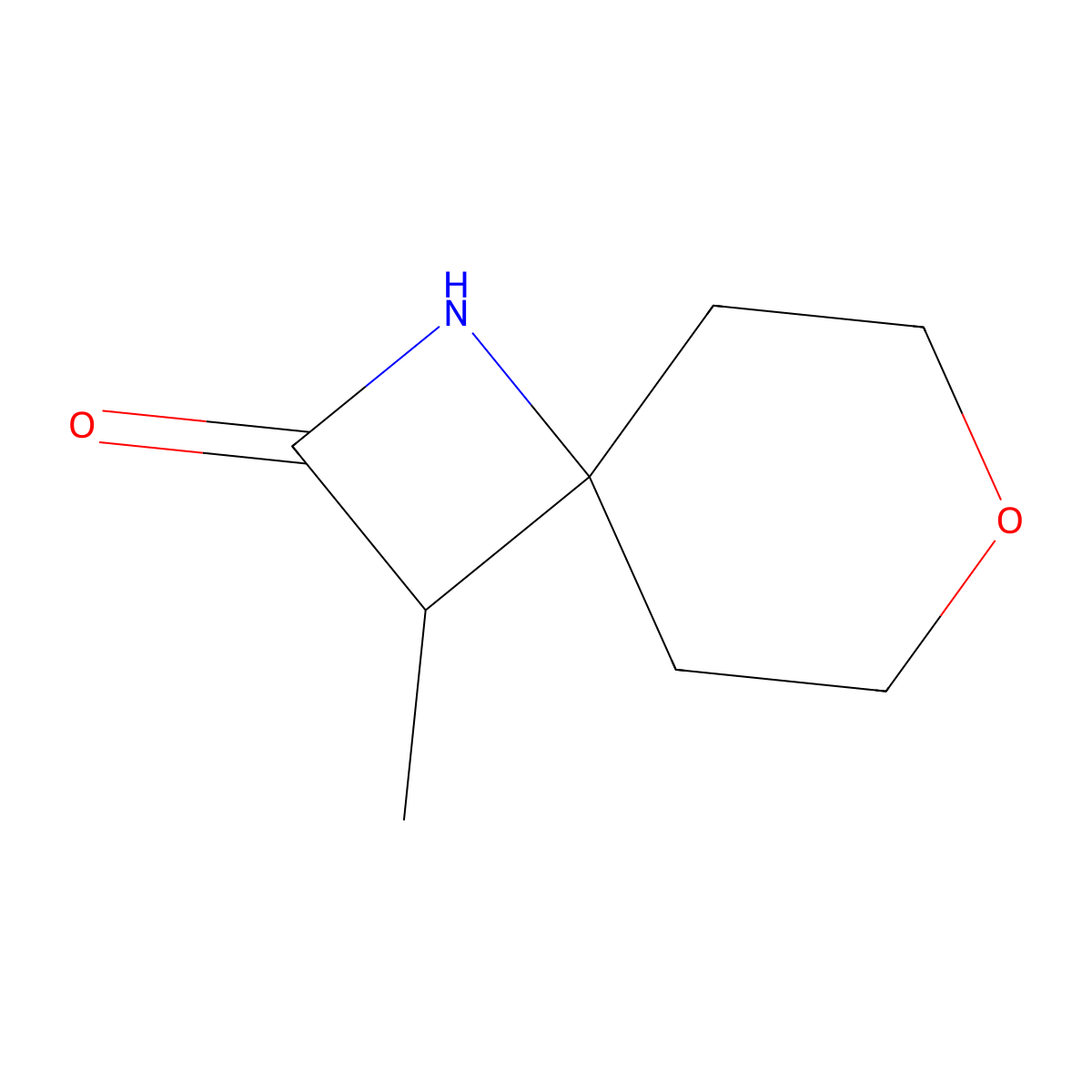 3-Methyl-7-oxa-1-azaspiro[3.5]nonan-2-one molecular structure, CAS 3017262-39-1