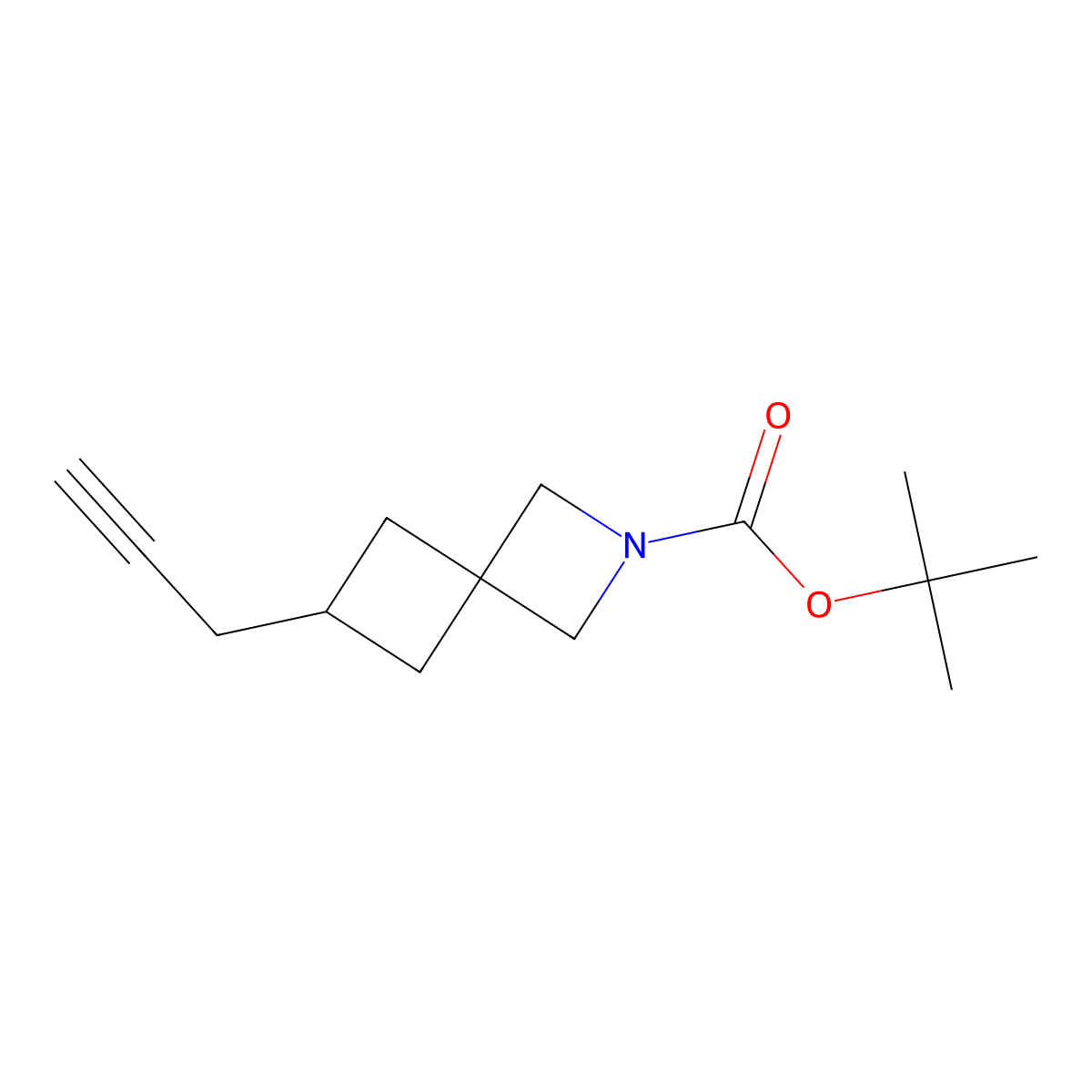 Tert-butyl 6-prop-2-ynyl-2-azaspiro[3.3]heptane-2-carboxylate molecular structure, CAS 3017262-97-1