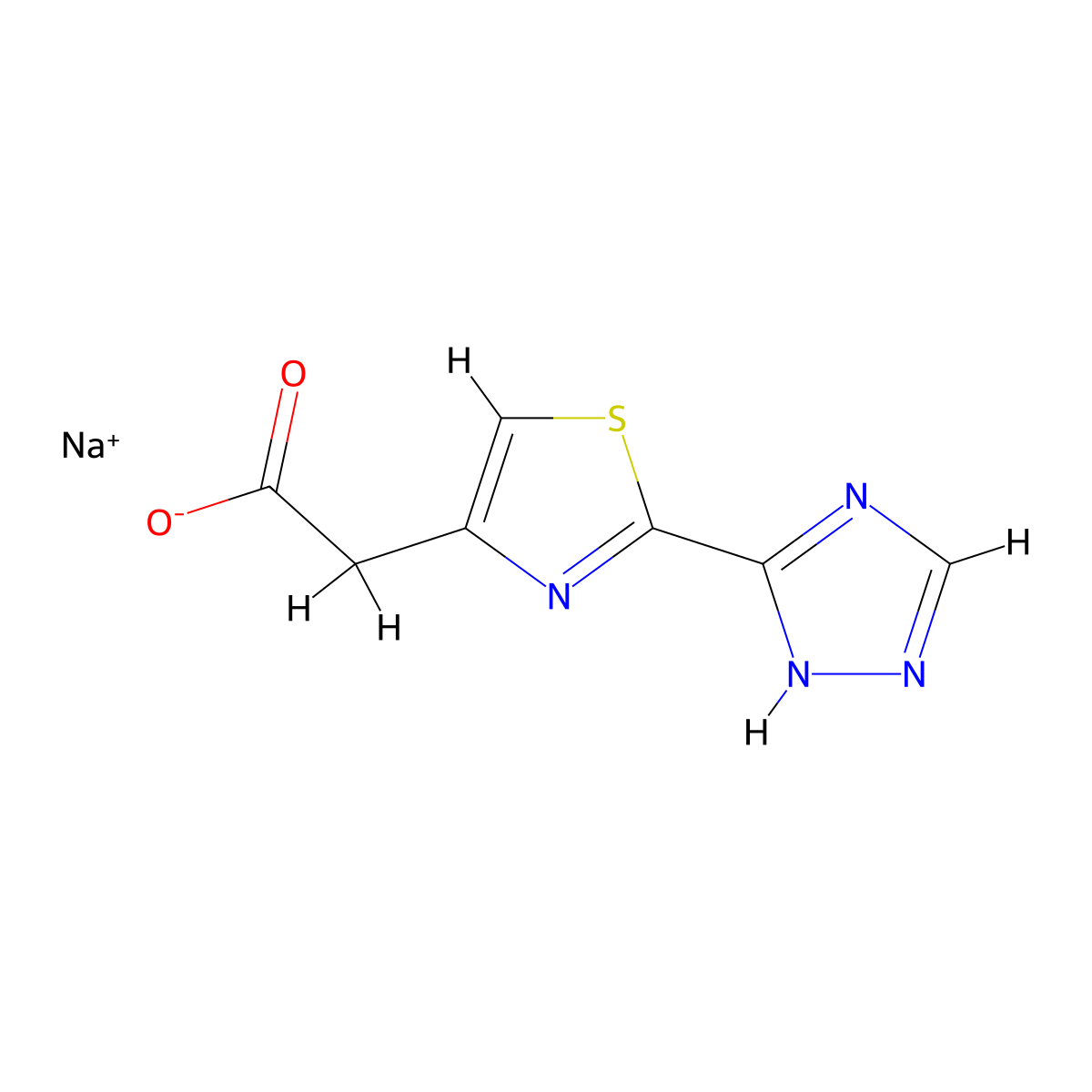 sodium 2-[2-(4H-1,2,4-triazol-3-yl)-1,3-thiazol-4-yl]acetate molecular structure, CAS 3017262-98-2