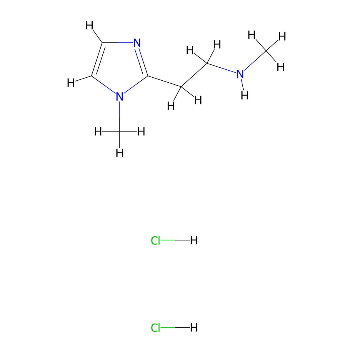 methyl[2-(1-methyl-1H-imidazol-2-yl)ethyl]amine dihydrochloride molecular structure, CAS 3017263-13-4
