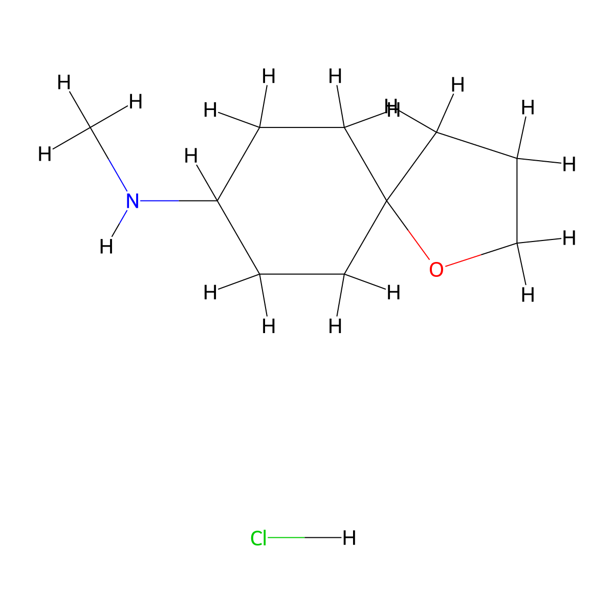 N-methyl-1-oxaspiro[4.5]decan-8-amine hydrochloride molecular structure, CAS 3017263-21-4