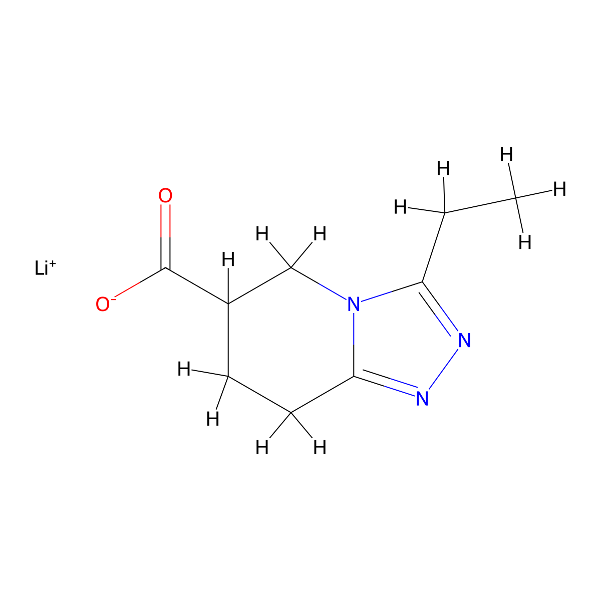 lithium(1+) 3-ethyl-5H,6H,7H,8H-[1,2,4]triazolo[4,3-a]pyridine-6-carboxylate molecular structure, CAS 3017263-36-1