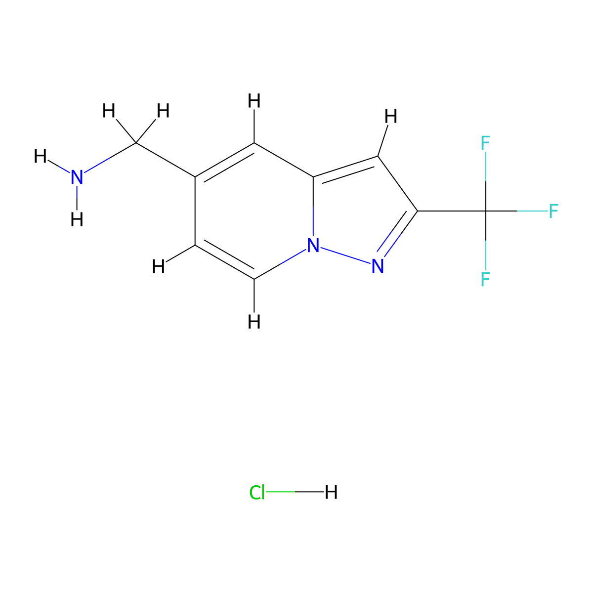 1-[2-(Trifluoromethyl)pyrazolo[1,5-a]pyridin-5-yl]methanamine hydrochloride molecular structure, CAS 3017263-42-9
