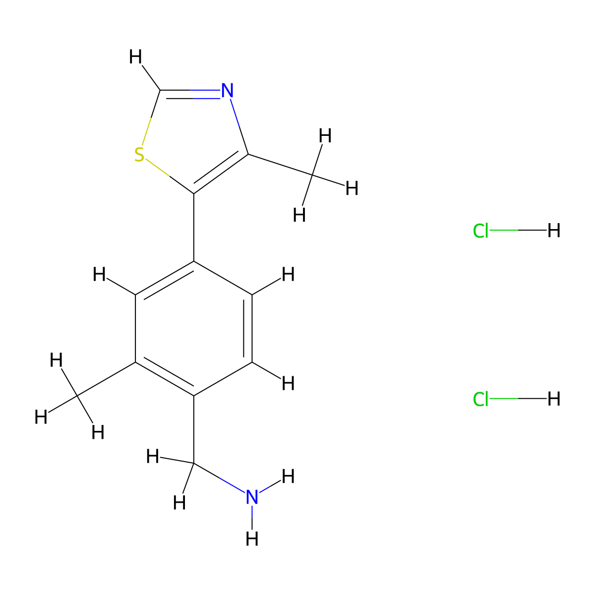1-[2-Methyl-4-(4-methyl-1,3-thiazol-5-yl)phenyl]methanamine dihydrochloride molecular structure, CAS 3017263-44-1