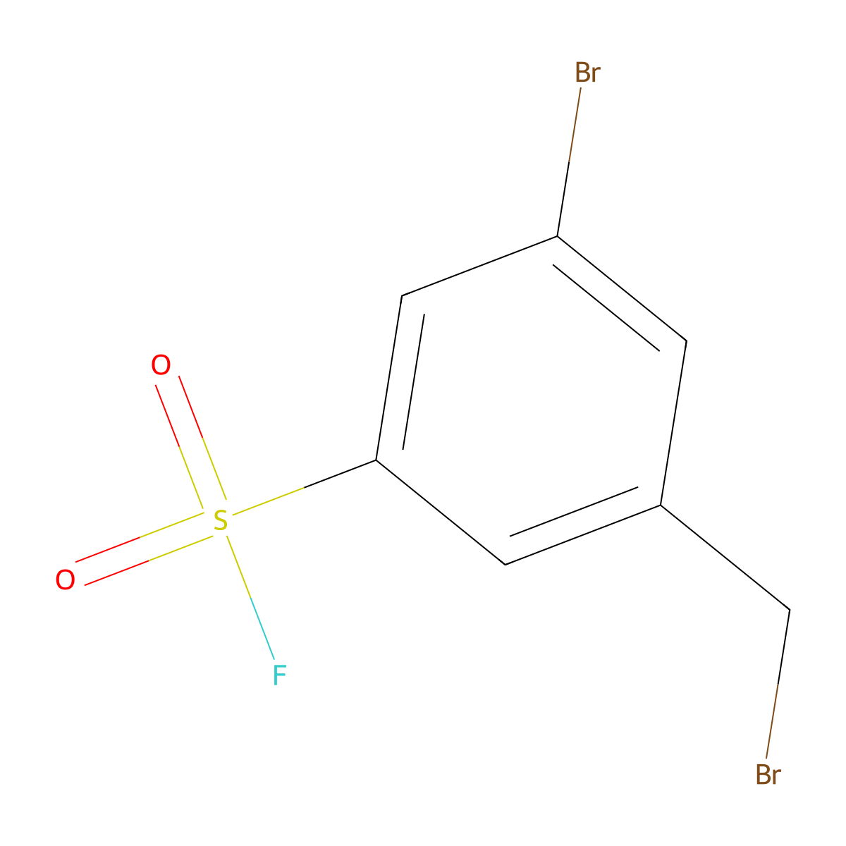 3-Bromo-5-(bromomethyl)benzene-1-sulfonyl fluoride molecular structure, CAS 3017263-45-2