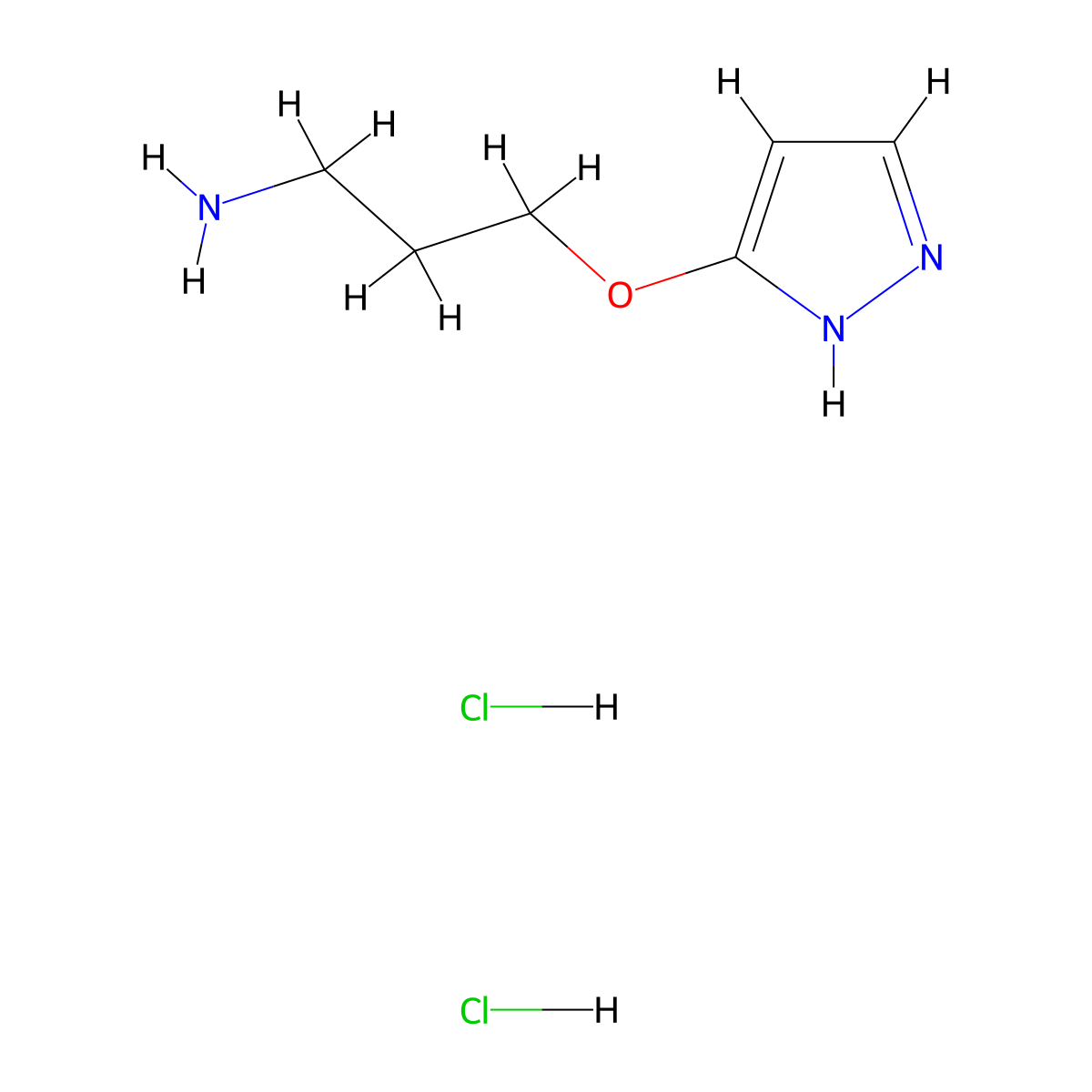 3-(1H-pyrazol-3-yloxy)propan-1-amine dihydrochloride molecular structure, CAS 3017263-47-4