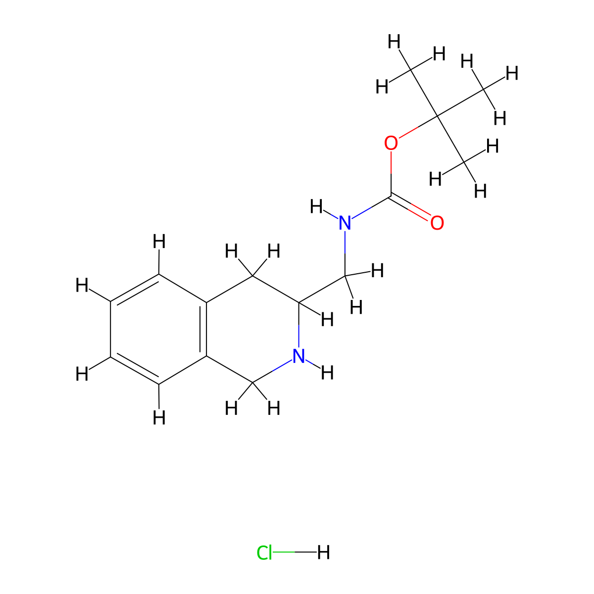tert-butyl N-[(1,2,3,4-tetrahydroisoquinolin-3-yl)methyl]carbamate hydrochloride molecular structure, CAS 3017263-57-6