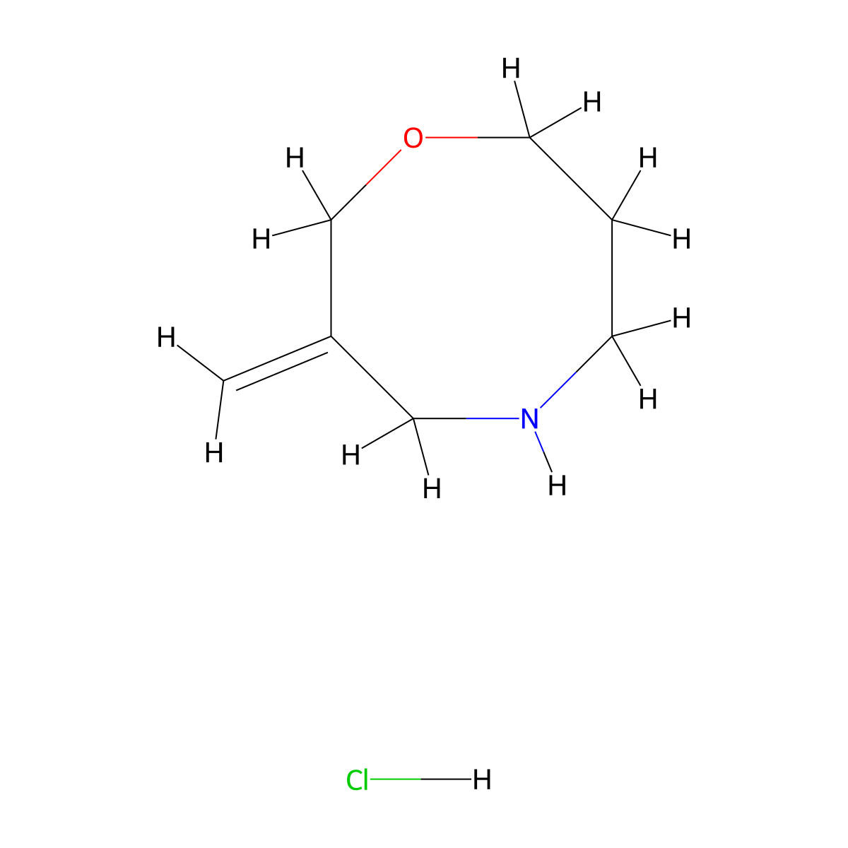 3-Methylidene-1,5-oxazocane hydrochloride molecular structure, CAS 3017263-68-9
