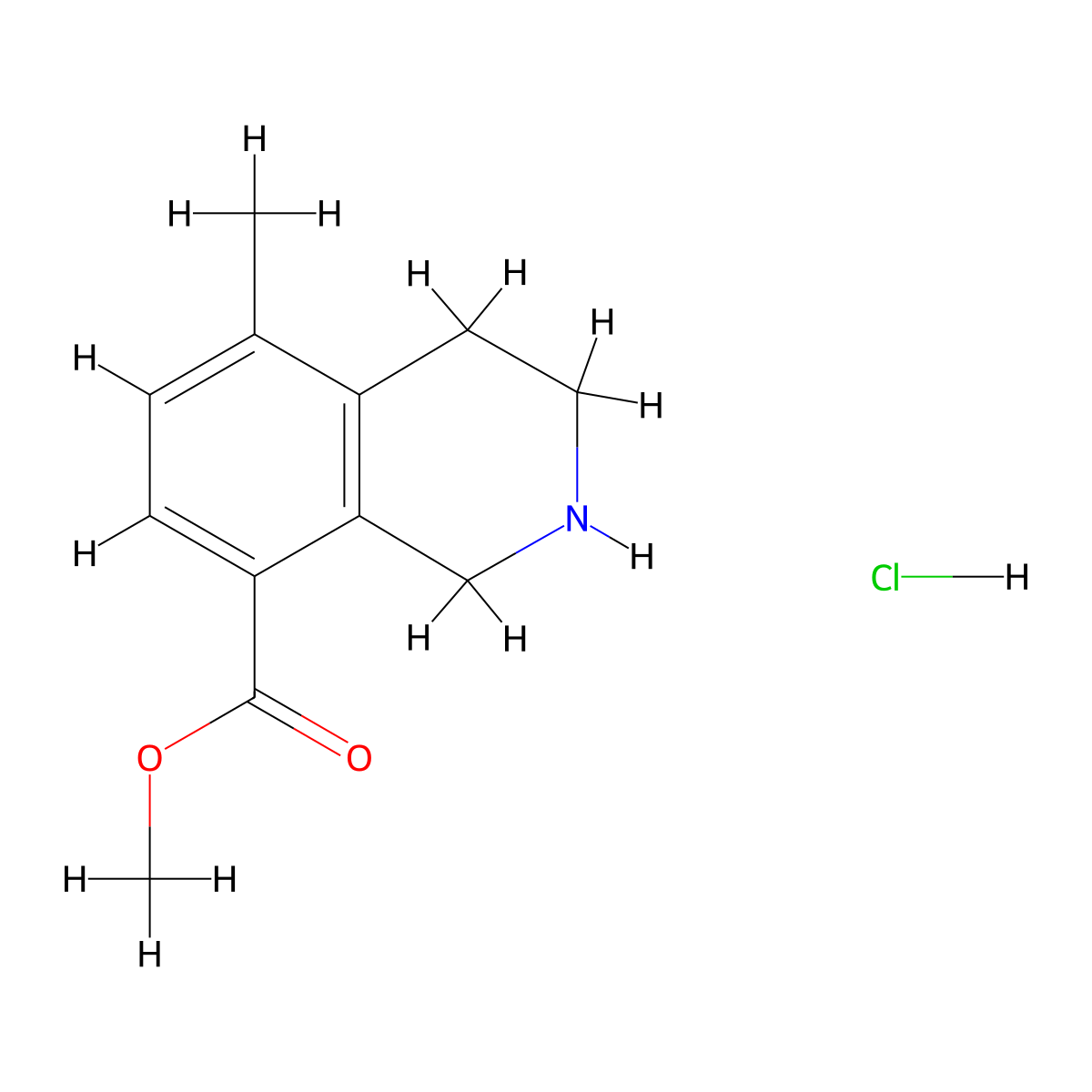 Methyl 5-methyl-1,2,3,4-tetrahydroisoquinoline-8-carboxylate hydrochloride molecular structure, CAS 3017263-78-1