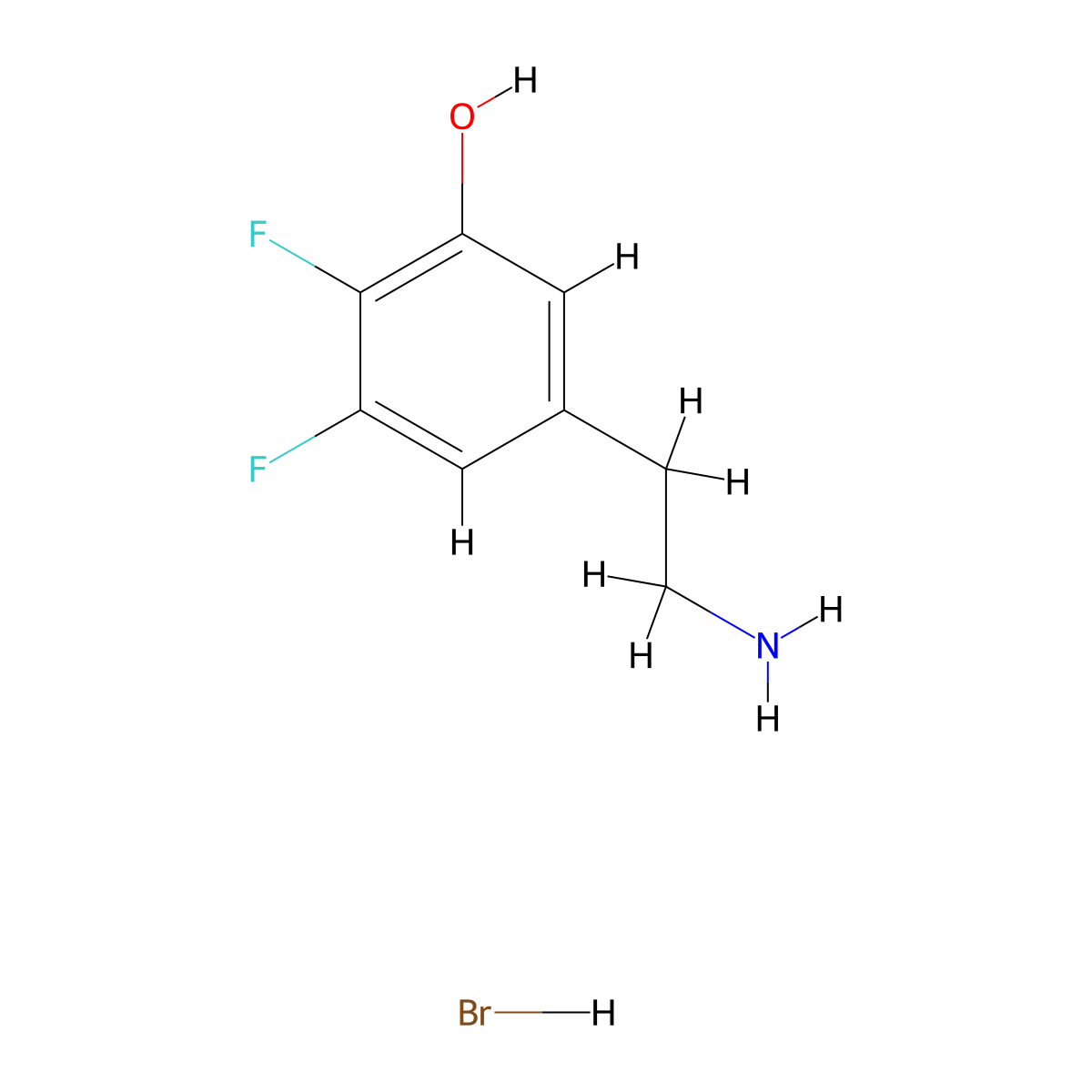 5-(2-Aminoethyl)-2,3-difluorophenol hydrobromide molecular structure, CAS 3017263-79-2