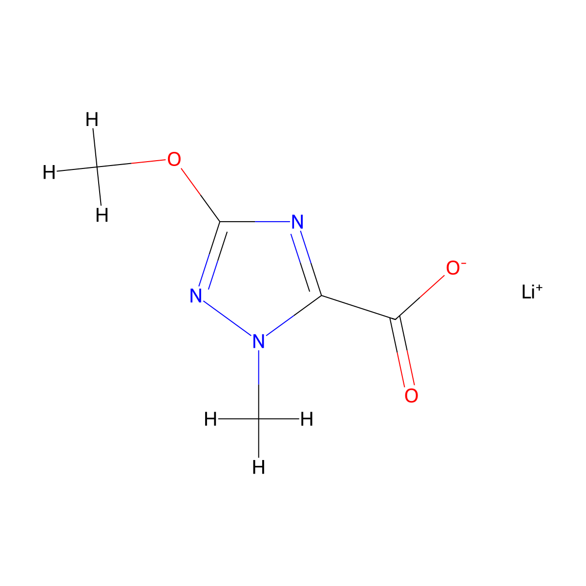 Lithium 5-methoxy-2-methyl-1,2,4-triazole-3-carboxylate molecular structure, CAS 3017263-80-5