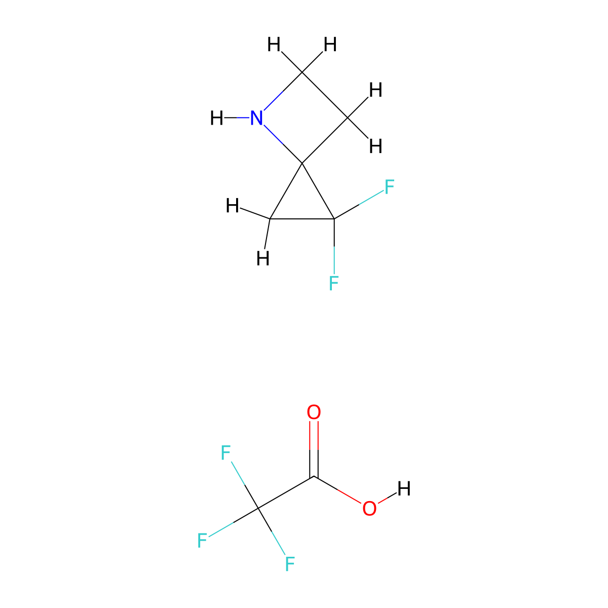 1,1-Difluoro-4-azaspiro[2.3]hexane, trifluoroacetic acid molecular structure, CAS 3017263-90-7