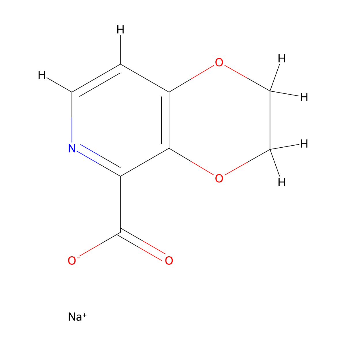 sodium 2H,3H-[1,4]dioxino[2,3-c]pyridine-5-carboxylate molecular structure, CAS 3017263-91-8