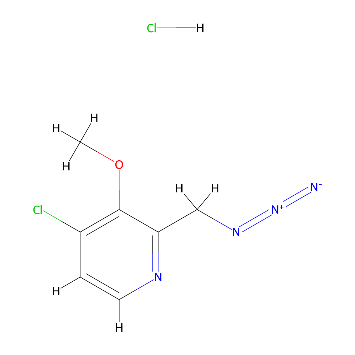 2-(Azidomethyl)-4-chloro-3-methoxypyridine hydrochloride molecular structure, CAS 3017263-93-0