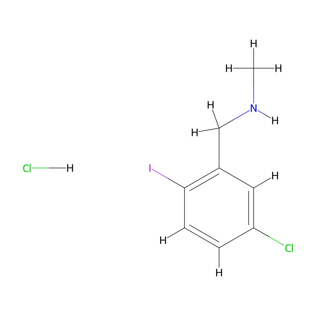 [(5-Chloro-2-iodophenyl)methyl](methyl)amine hydrochloride molecular structure, CAS 3017263-95-2