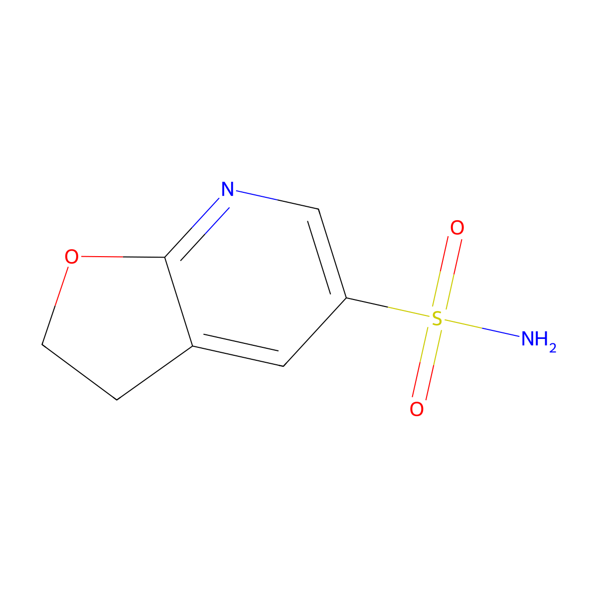 2H,3H-furo[2,3-b]pyridine-5-sulfonamide molecular structure, CAS 3017263-96-3