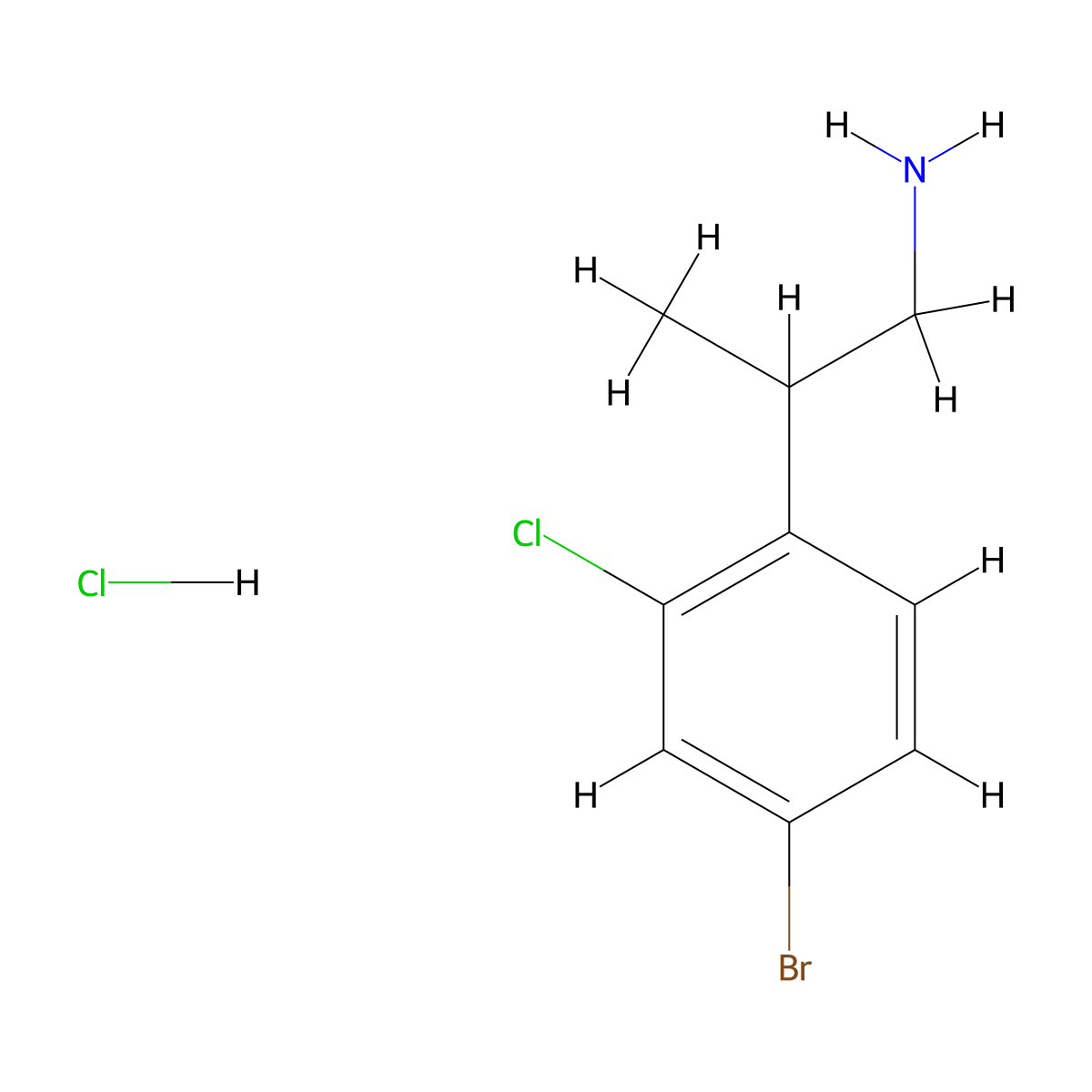 2-(4-Bromo-2-chlorophenyl)propan-1-amine hydrochloride molecular structure, CAS 3017264-01-3