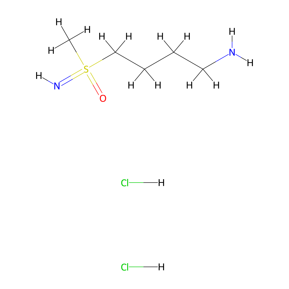 (4-Aminobutyl)(imino)methyl-lambda6-sulfanone dihydrochloride molecular structure, CAS 3017264-05-7