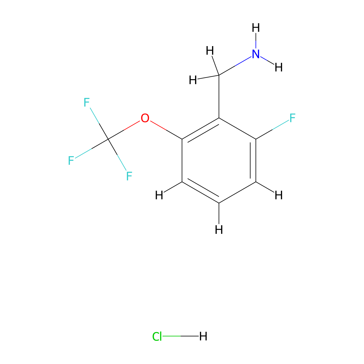 1-[2-Fluoro-6-(trifluoromethoxy)phenyl]methanamine hydrochloride molecular structure, CAS 3017264-08-0