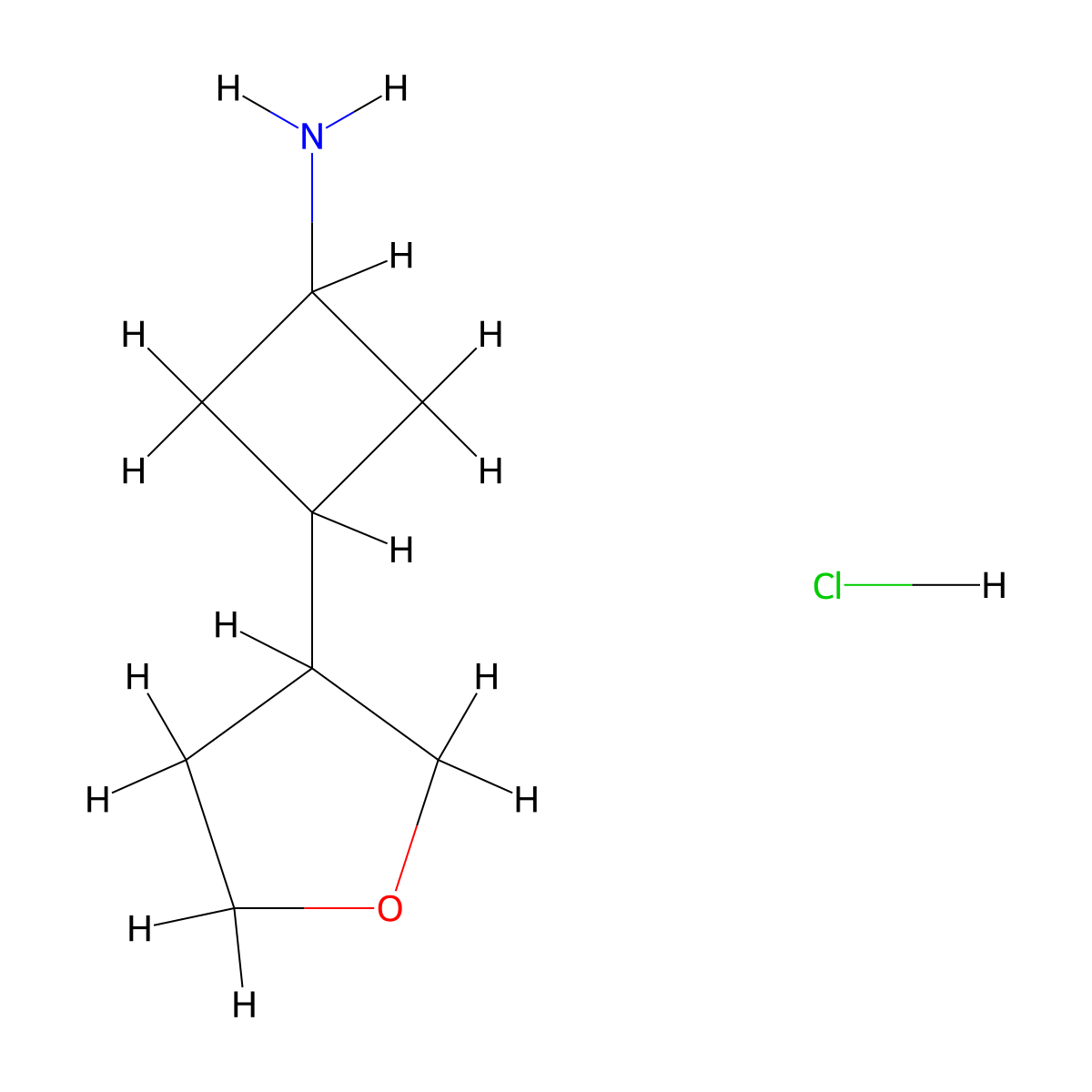 3-(Oxolan-3-yl)cyclobutan-1-amine hydrochloride molecular structure, CAS 3017264-13-7