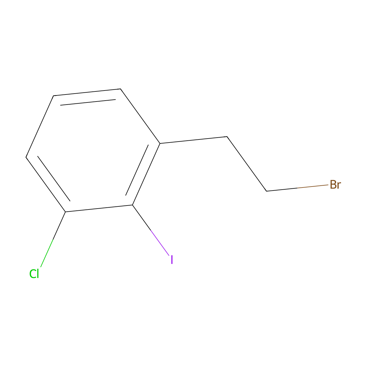 1-(2-Bromoethyl)-3-chloro-2-iodobenzene molecular structure, CAS 3017264-22-8