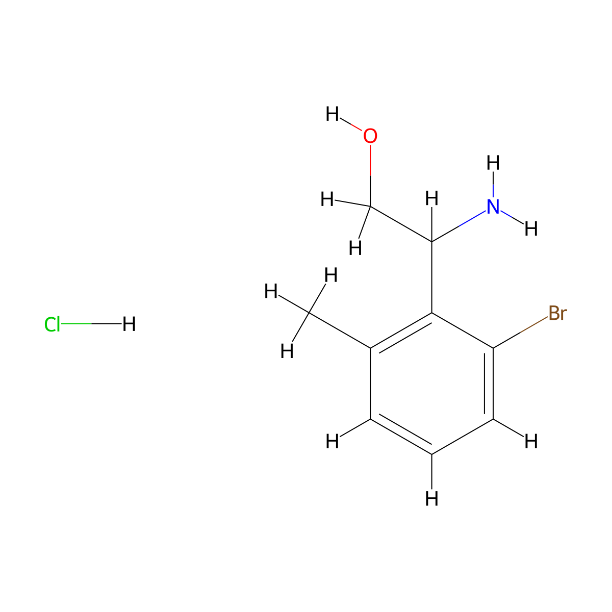 2-Amino-2-(2-bromo-6-methylphenyl)ethan-1-ol hydrochloride molecular structure, CAS 3017264-25-1