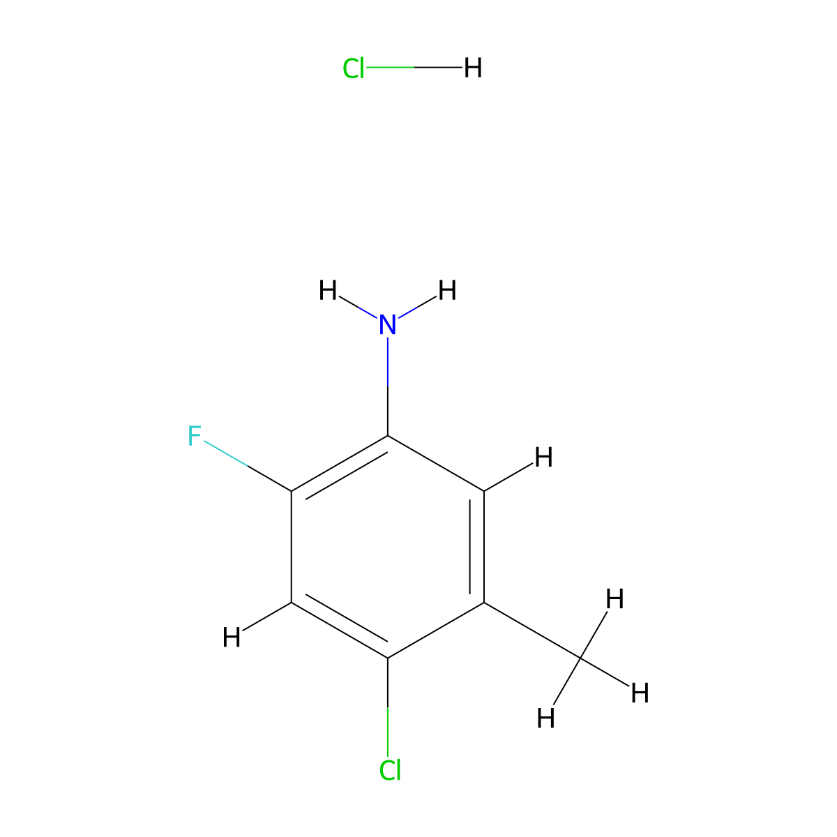 4-Chloro-2-fluoro-5-methylaniline hydrochloride molecular structure, CAS 3017264-39-7