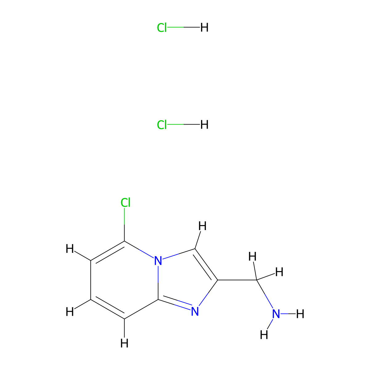1-{5-Chloroimidazo[1,2-a]pyridin-2-yl}methanamine dihydrochloride molecular structure, CAS 3017264-44-4