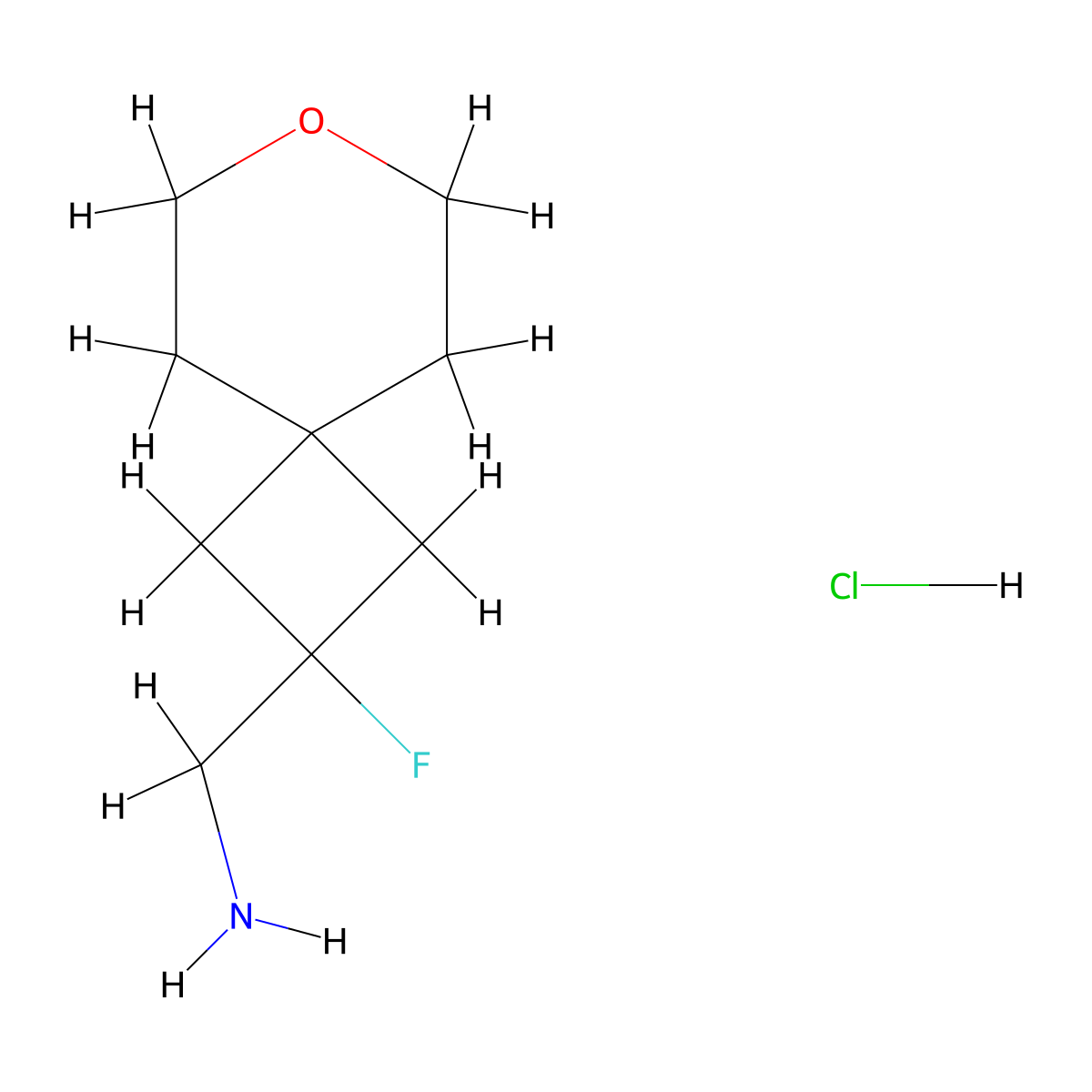 1-{2-Fluoro-7-oxaspiro[3.5]nonan-2-yl}methanamine hydrochloride molecular structure, CAS 3017264-52-4