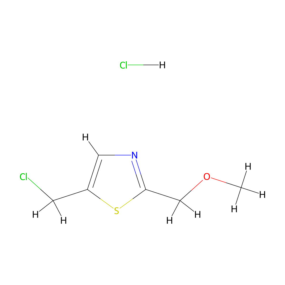 5-(Chloromethyl)-2-(methoxymethyl)-1,3-thiazole hydrochloride molecular structure, CAS 3017264-54-6