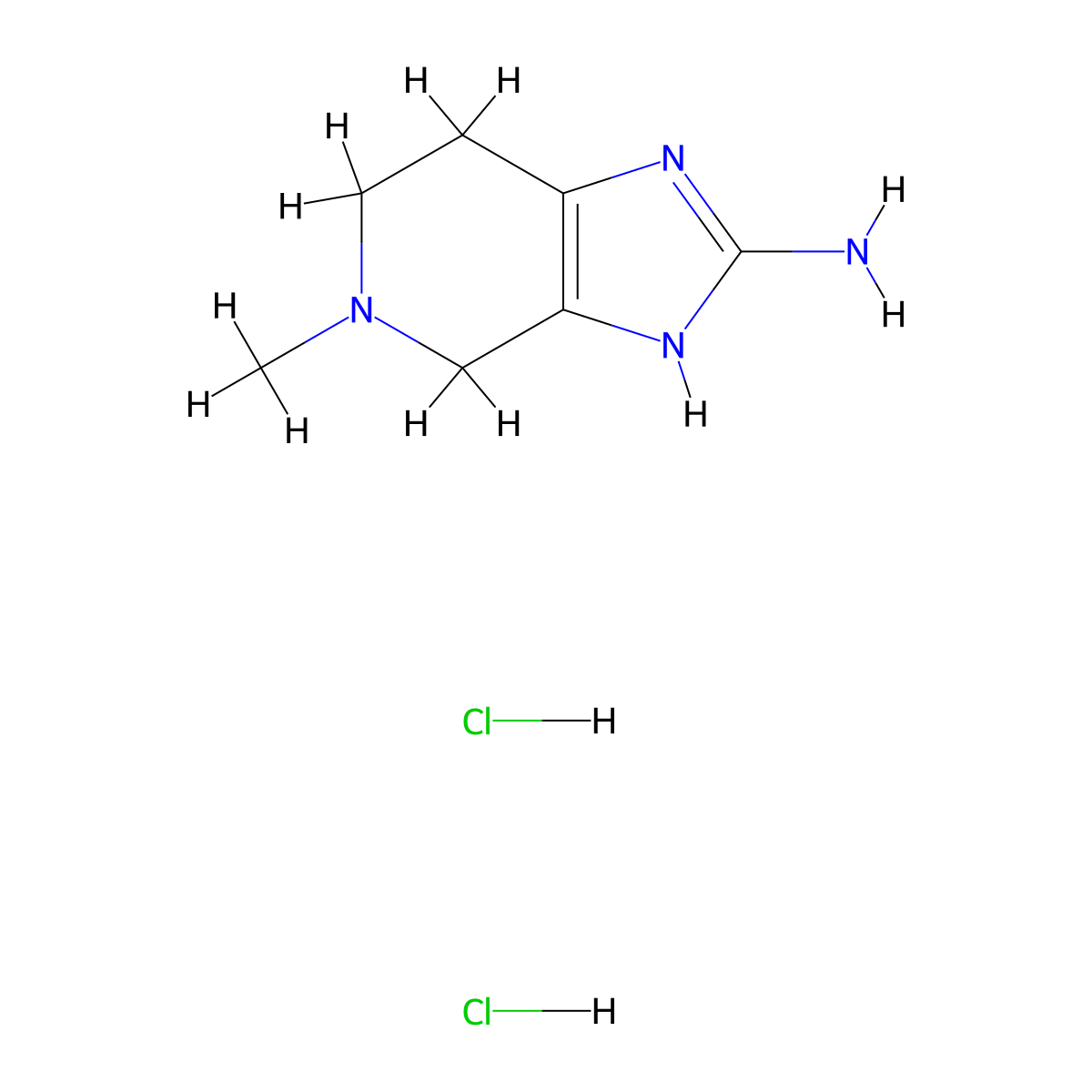 5-Methyl-3,4,6,7-tetrahydroimidazo[4,5-c]pyridin-2-amine;dihydrochloride molecular structure, CAS 3017264-56-8