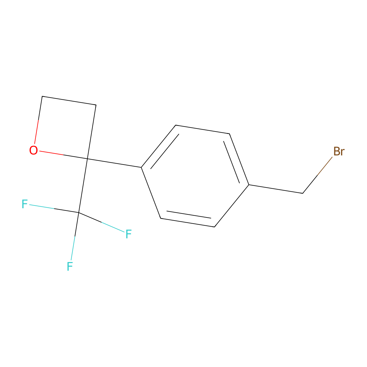 2-[4-(Bromomethyl)phenyl]-2-(trifluoromethyl)oxetane molecular structure, CAS 3017264-59-1