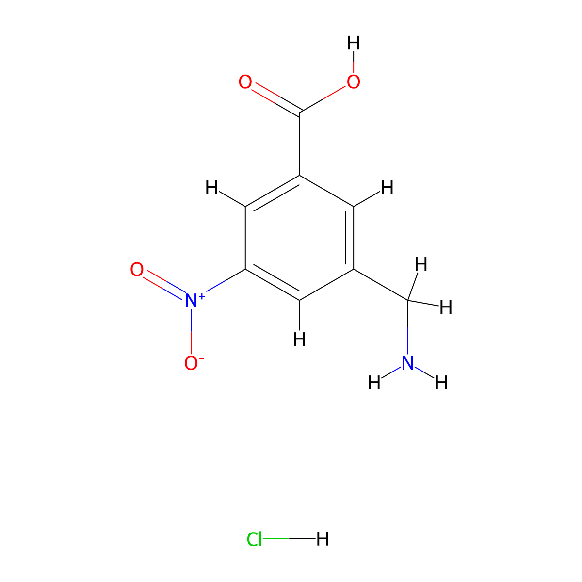 3-(Aminomethyl)-5-nitrobenzoic acid hydrochloride molecular structure, CAS 3017264-61-5