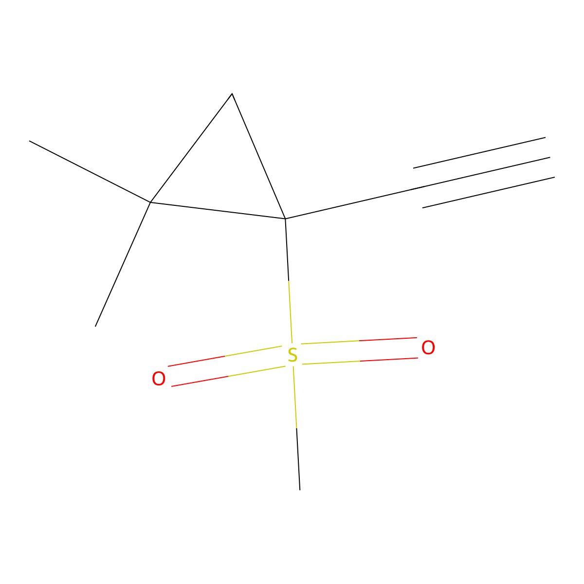 1-Ethynyl-1-methanesulfonyl-2,2-dimethylcyclopropane molecular structure, CAS 3017264-66-0