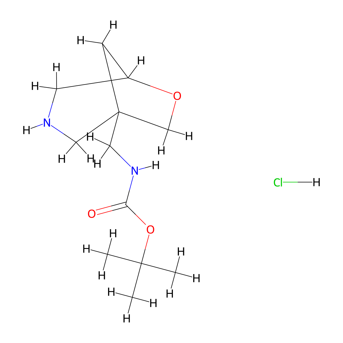 tert-butyl N-({6-oxa-3-azabicyclo[3.2.1]octan-1-yl}methyl)carbamate hydrochloride molecular structure, CAS 3017264-69-3