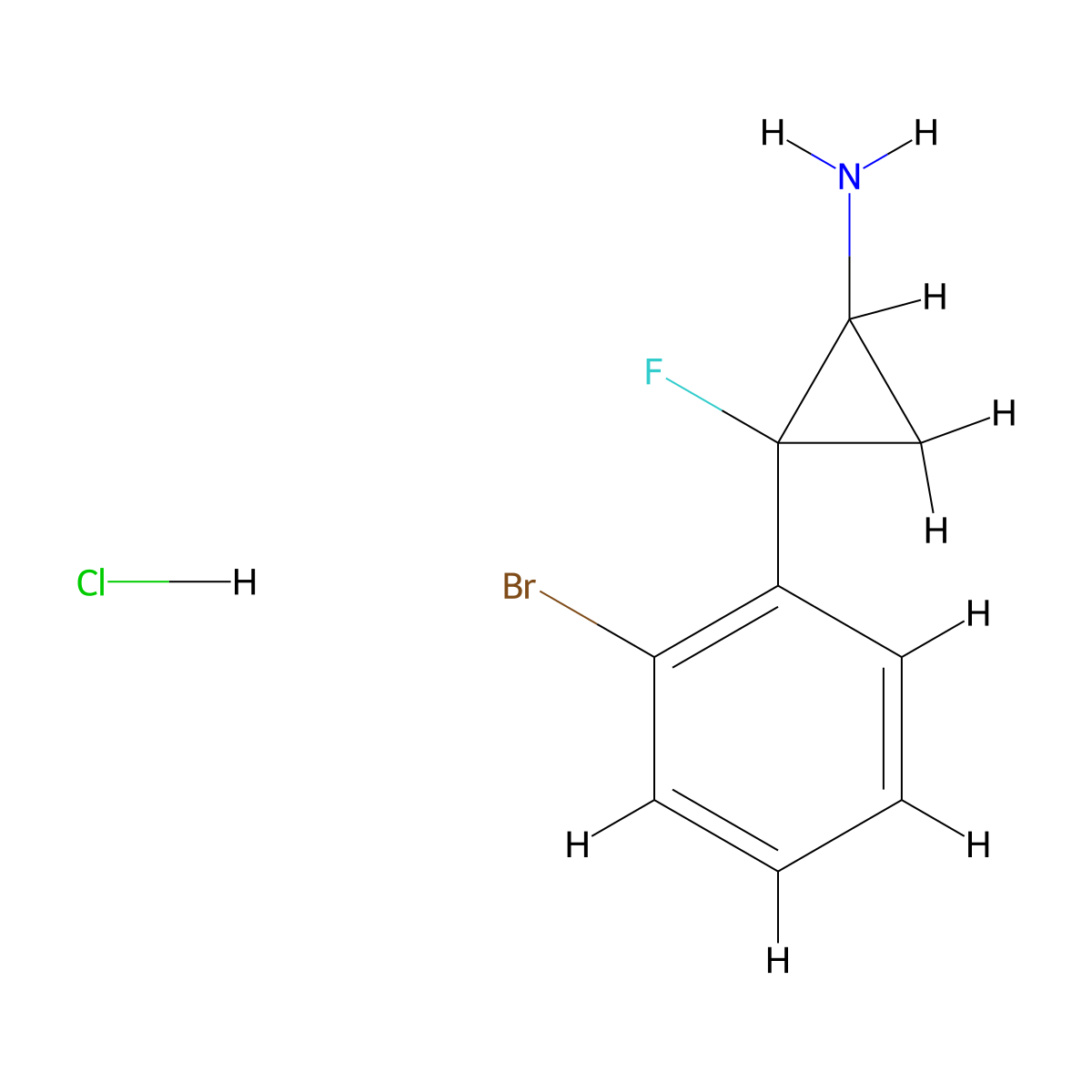 2-(2-Bromophenyl)-2-fluorocyclopropan-1-amine hydrochloride molecular structure, CAS 3017264-81-9